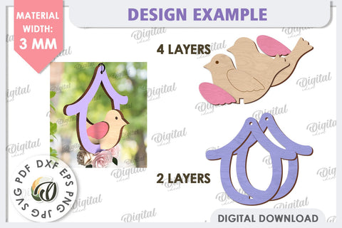 Spring Bird Decor LaserCut. Welcome Spring. Spring Decor SVG SVG Evgenyia Guschina 