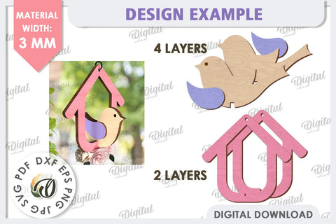 Spring Bird Decor LaserCut. Welcome Spring. Spring Decor SVG SVG Evgenyia Guschina 