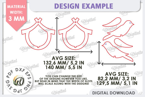 Spring Bird Decor LaserCut. Welcome Spring. Spring Decor SVG SVG Evgenyia Guschina 
