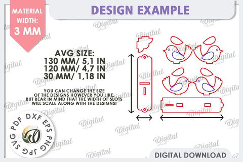 Spring Bird Decor LaserCut. Welcome Spring. Spring Decor SVG SVG Evgenyia Guschina 