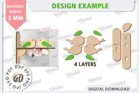 Spring Bird Decor LaserCut. Welcome Spring. Spring Decor SVG SVG Evgenyia Guschina 