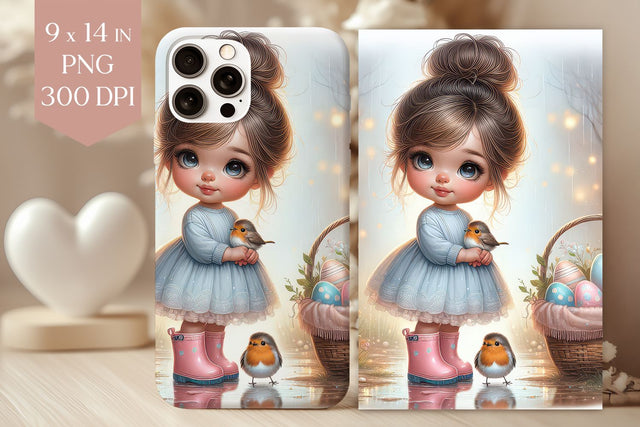 Spring Bird Girl Phone Case PNG Sublimation BijouBay 