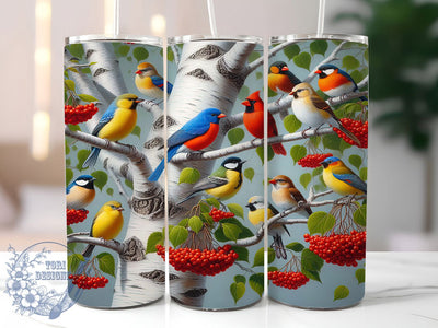 Spring Bird Lover Tumbler, Bird Lover Tumbler, Stylish 20oz Wrap, Sublimation Design, Trendy Gift Idea, Rustic Bird Wrap, Botanical Spring Tumbler Sublimation ToriDesigns 