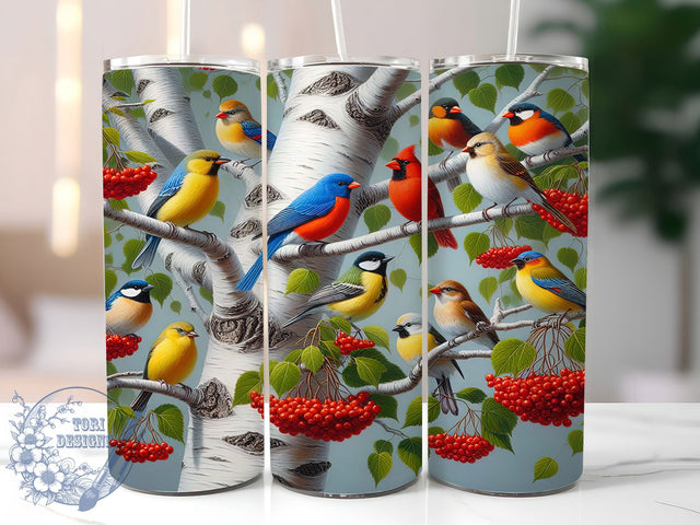 Spring Bird Lover Tumbler, Bird Lover Tumbler, Stylish 20oz Wrap, Sublimation Design, Trendy Gift Idea, Rustic Bird Wrap, Botanical Spring Tumbler Sublimation ToriDesigns 