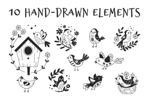 Spring Birds Doodles Sublimation Rin Green 