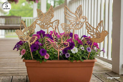 Spring Birds Garden Stakes SVG Bundle SVG SvgOcean 