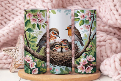 Spring Birds Nest 20oz Tumbler Wrap Sublimation DesignSVG 