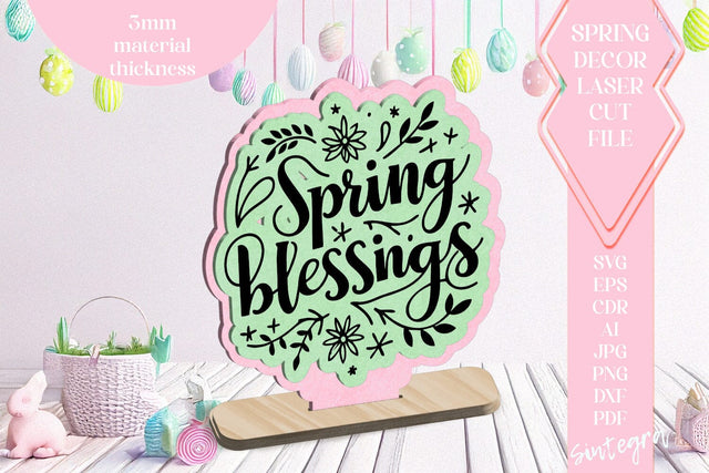 Spring Blessings Easter Ornament Laser Cut SVG v1 SVG Sintegra 