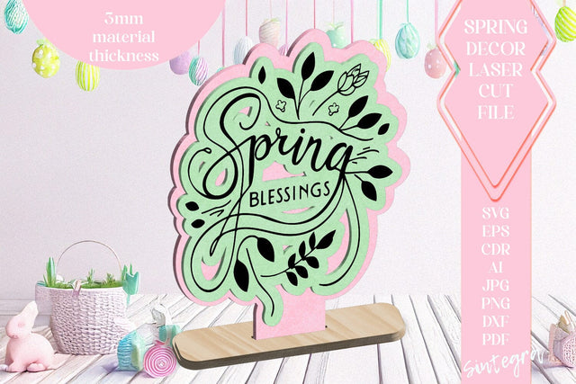 Spring Blessings Easter Ornament Laser Cut SVG v2 SVG Sintegra 