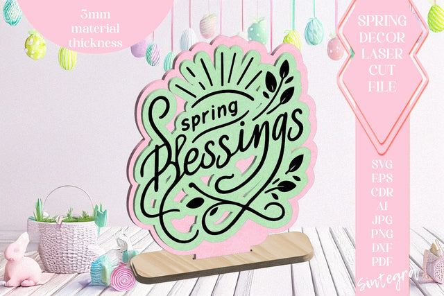 Spring Blessings Easter Ornament Laser Cut SVG v3 SVG Sintegra 