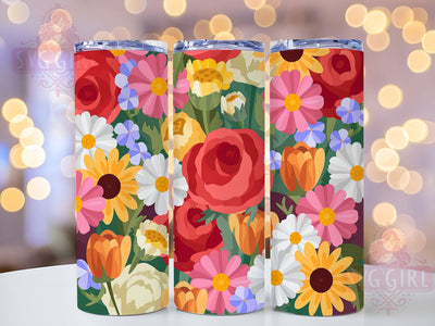 Spring Bloom Floral Tumbler, Spring Blooms Tumbler, Stylish 20oz Wrap, Sublimation Design, Trendy Gift Idea, Botanical Spring Wrap, Rustic Floral Tumbler Sublimation SvggirlplusArt 