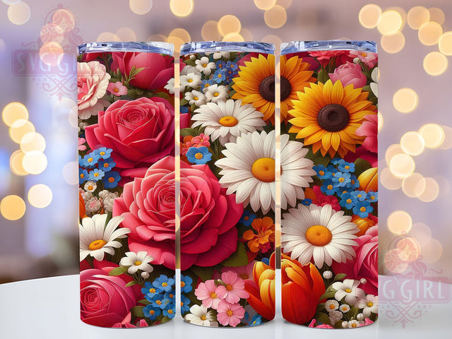 Spring Bloom Floral Tumbler, Spring Blooms Tumbler, Stylish 20oz Wrap, Sublimation Design, Trendy Gift Idea, Botanical Spring Wrap, Rustic Floral Tumbler Sublimation SvggirlplusArt 