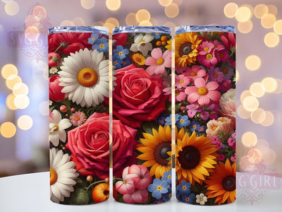 Spring Bloom Floral Tumbler, Spring Blooms Tumbler, Stylish 20oz Wrap, Sublimation Design, Trendy Gift Idea, Botanical Spring Wrap, Rustic Floral Tumbler Sublimation SvggirlplusArt 
