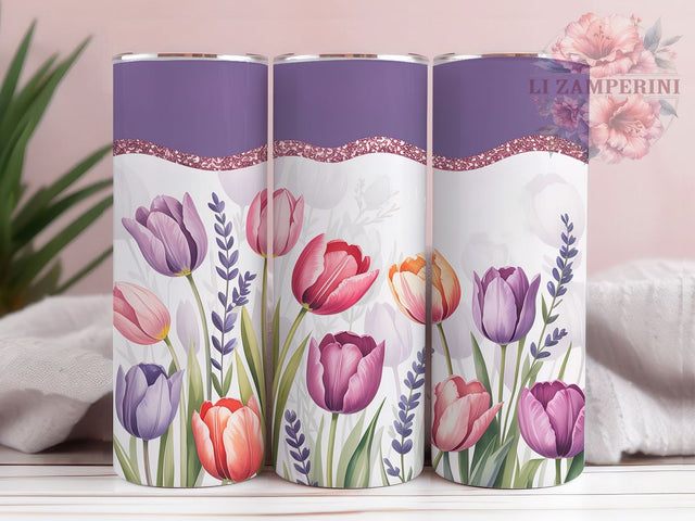 Spring Bloom Floral Tumbler Wrap, Spring Bloom Design, Garden Flower Art, Seasonal Floral Wrap, Botanical Print Gift, Fresh Flower Pattern, Spring Garden Design Sublimation Li Zamperini 