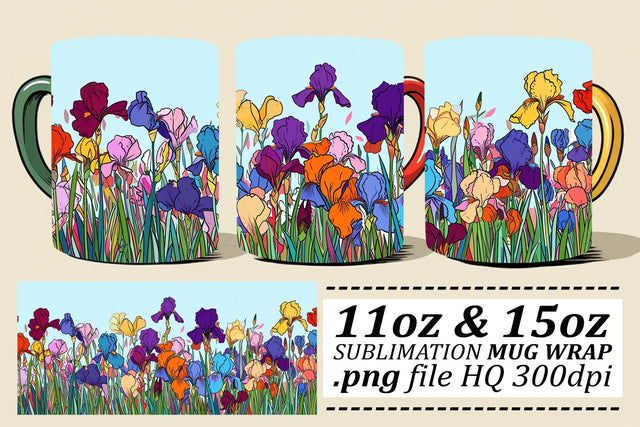 Spring Bloom Symphony Mug Wrap Design Sublimation afrosvg 