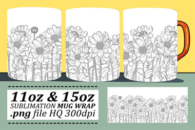 Spring Bloom Symphony Mug Wrap Design Sublimation afrosvg 