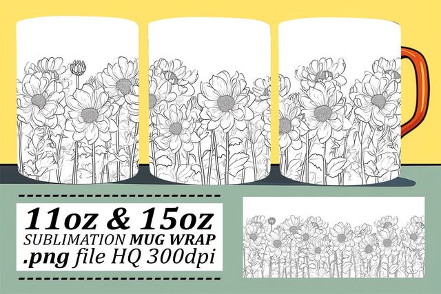 Spring Bloom Symphony Mug Wrap Design Sublimation afrosvg 