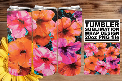Spring Bloom Tumbler Wrap: Floral Harmony Sublimation afrosvg 
