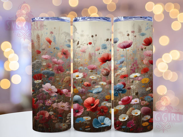 Spring Bloom Wildflower Garden Tumbler, Seasonal Garden Design, Wildflower Pattern Cup, Nature Lover Gift, Spring Bloom Art, Garden Theme Wrap, Fresh Floral Design Sublimation SvggirlplusArt 