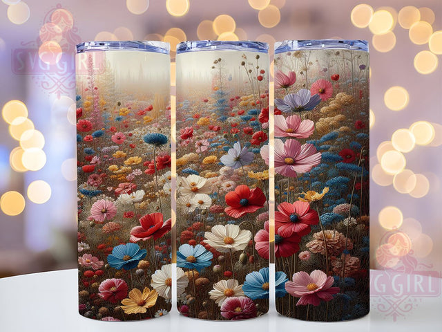 Spring Bloom Wildflower Garden Tumbler, Seasonal Garden Design, Wildflower Pattern Cup, Nature Lover Gift, Spring Bloom Art, Garden Theme Wrap, Fresh Floral Design Sublimation SvggirlplusArt 