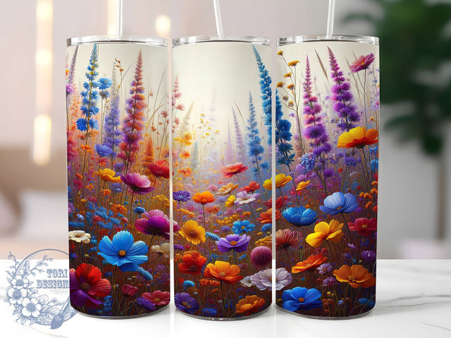 Spring Bloom Wildflower Garden Tumbler, Wildflower Garden Gift, Seasonal Floral Design, Spring Bloom Wrap, Garden Lover Present, Meadow Flower Art, Spring Nature Design Sublimation ToriDesigns 