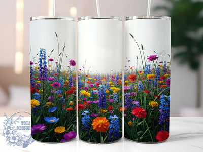 Spring Bloom Wildflower Garden Tumbler, Wildflower Garden Gift, Seasonal Floral Design, Spring Bloom Wrap, Garden Lover Present, Meadow Flower Art, Spring Nature Design Sublimation ToriDesigns 