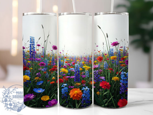 Spring Bloom Wildflower Garden Tumbler, Wildflower Garden Gift, Seasonal Floral Design, Spring Bloom Wrap, Garden Lover Present, Meadow Flower Art, Spring Nature Design Sublimation ToriDesigns 