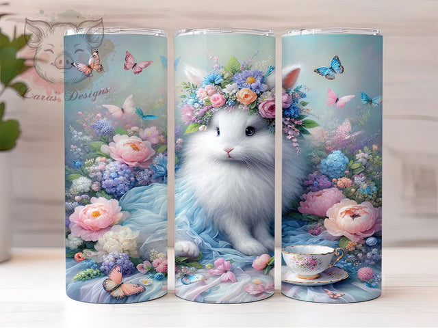 Spring Blooming Easter Bunny Tumbler, Easter Rabbit Tumbler, Cute Bunny Wrap, Blooming Bunny Wrap, Festive Easter Wrap, Sublimation Design, Trendy Gift Idea Sublimation Lara' s Designs 