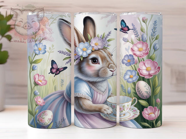 Spring Blooming Easter Bunny Tumbler, Easter Rabbit Tumbler, Cute Bunny Wrap, Blooming Bunny Wrap, Festive Easter Wrap, Sublimation Design, Trendy Gift Idea Sublimation Lara' s Designs 