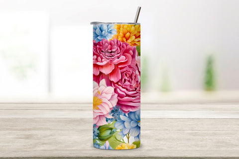 Spring Blooms Tumbler Wrap, Sublimation PNG design, PNG, Flowers Tumbler Wrap, Sublimation PNG design, Watercolor Sublimation FloridPrintables 