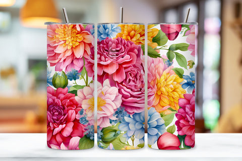 Spring Blooms Tumbler Wrap, Sublimation PNG design, PNG, Flowers Tumbler Wrap, Sublimation PNG design, Watercolor Sublimation FloridPrintables 