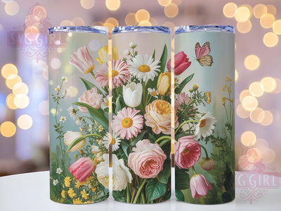 Spring Blossom Butterfly Tumbler, Seamless Butterfly Tumbler, Floral Blossom Wrap, Elegant Spring Wrap, Butterfly Flower Wrap, Sublimation Design, Trendy Gift Idea Sublimation SvggirlplusArt 