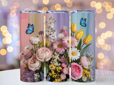 Spring Blossom Butterfly Tumbler, Seamless Butterfly Tumbler, Floral Blossom Wrap, Elegant Spring Wrap, Butterfly Flower Wrap, Sublimation Design, Trendy Gift Idea Sublimation SvggirlplusArt 