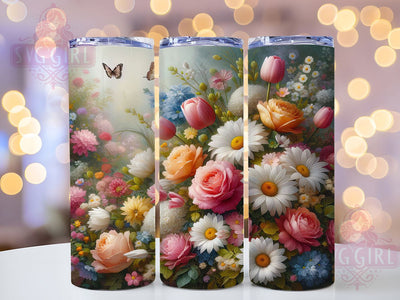 Spring Blossom Butterfly Tumbler, Seamless Butterfly Tumbler, Floral Blossom Wrap, Elegant Spring Wrap, Butterfly Flower Wrap, Sublimation Design, Trendy Gift Idea Sublimation SvggirlplusArt 