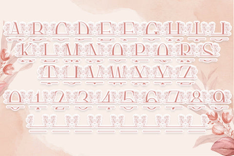 Spring Blossom Line Monogram Font Dm Letter Studio 