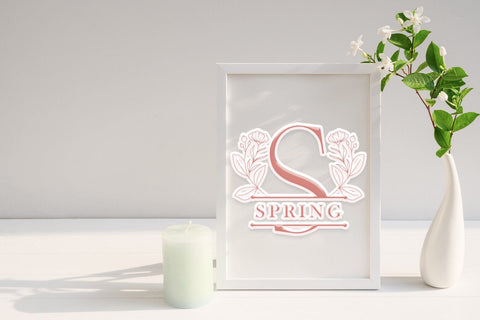 Spring Blossom Line Monogram Font Dm Letter Studio 