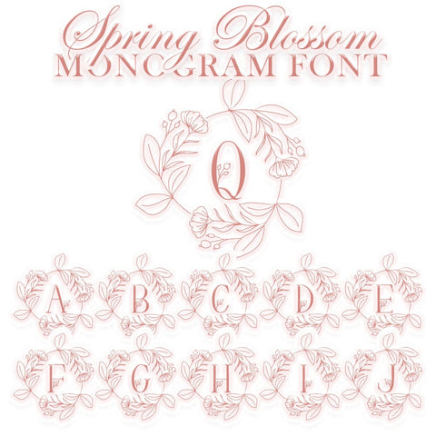 Spring Blossom Monogram Font Dm Letter Studio 