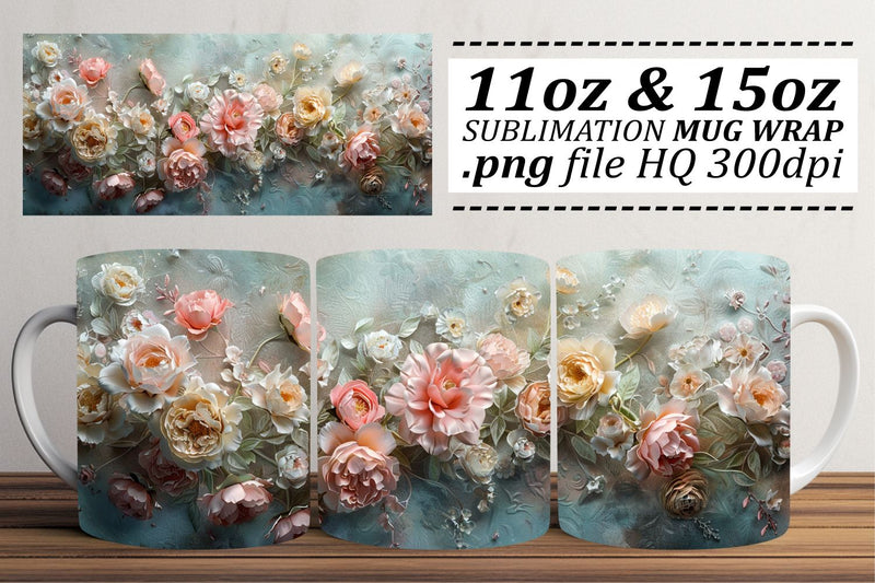 Spring Blossom Mug Wrap - Blooming Beauties in Sublimation Delight Sublimation afrosvg 