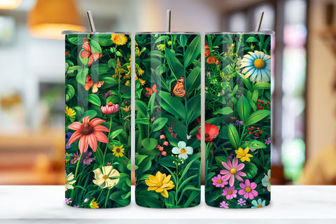 Spring Blossom Seamless Tumbler Wrap, Spring Vibes, 3D PNG Sublimation FloridPrintables 