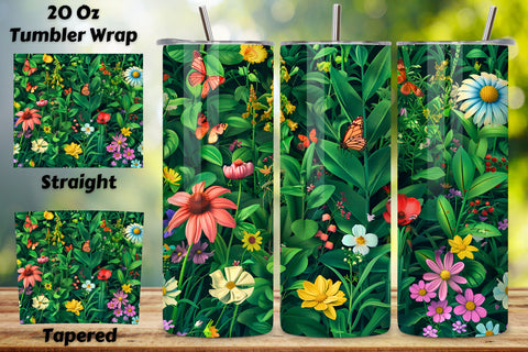 Spring Blossom Seamless Tumbler Wrap, Spring Vibes, 3D PNG Sublimation FloridPrintables 