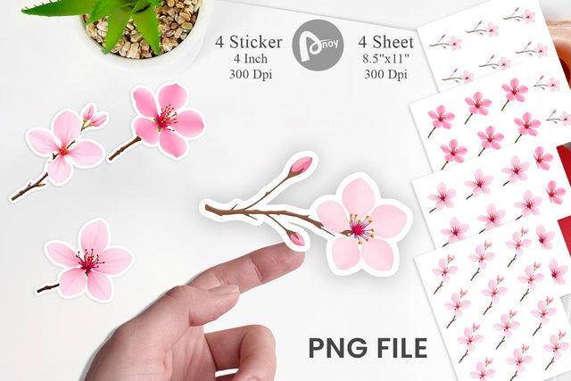 Spring Blossom Sticker Sublimation artnoy 