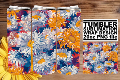 Spring Blossom Tumbler Wrap: Floral Elegance Sublimation afrosvg 