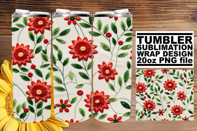 Spring Blossoms 3D Tumbler Wrap Sublimation - 20oz Sublimation afrosvg 