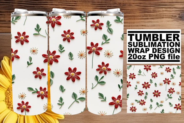 Spring Bouquet 3D Tumbler Wrap Sublimation Sublimation afrosvg 