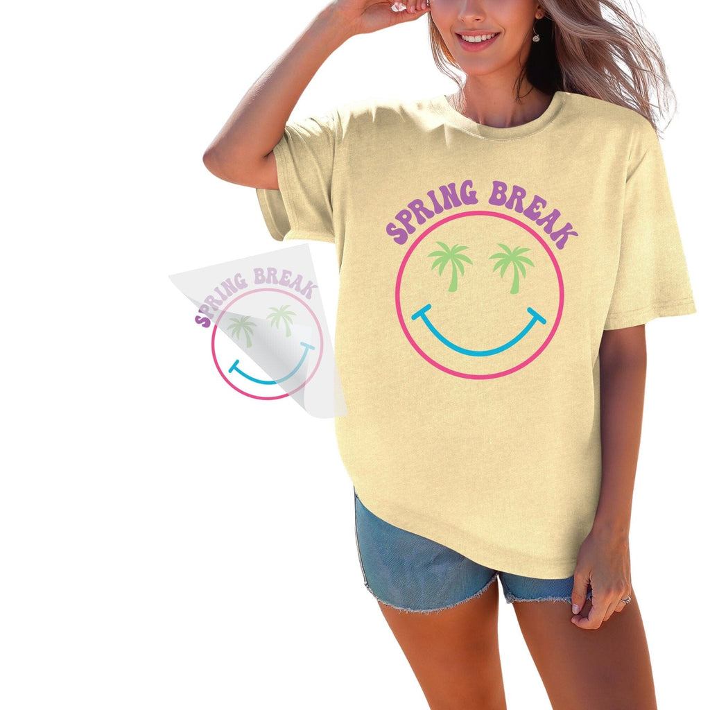 Spring Break Happy Face DTF Transfer - So Fontsy