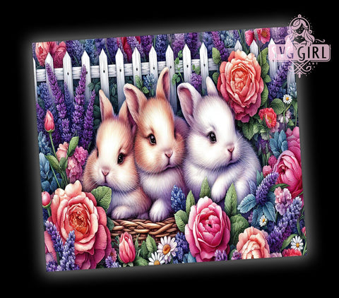 Spring Bunnies 20oz Tumbler Wrap Sublimation Design, Straight Tapered Tumbler Wrap, Rabbits Spring Tumbler Png, Instant Digital Download Sublimation SvggirlplusArt 