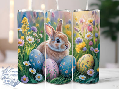 Spring Bunny Egg Tumbler, Spring Flower Tumbler, Easter Bunny Wrap, Stylish 20oz Wrap, Sublimation Design, Trendy Gift Idea, Inspirational Easter Tumbler Sublimation ToriDesigns 