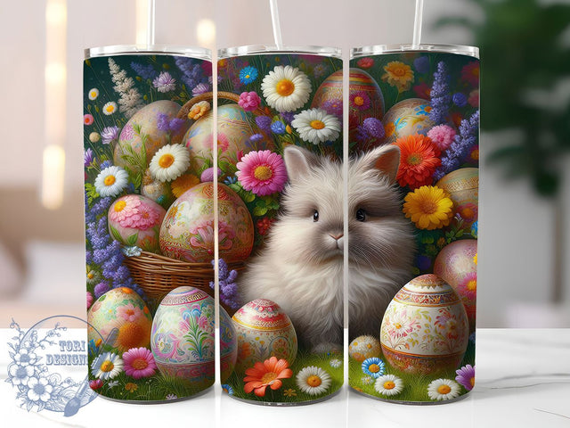 Spring Bunny Egg Tumbler, Spring Flower Tumbler, Easter Bunny Wrap, Stylish 20oz Wrap, Sublimation Design, Trendy Gift Idea, Inspirational Easter Tumbler Sublimation ToriDesigns 