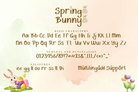 Spring Bunny Font AEN Creative Store 