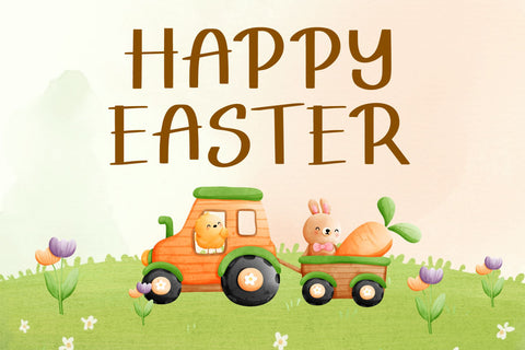 Spring Bunny Font AEN Creative Store 